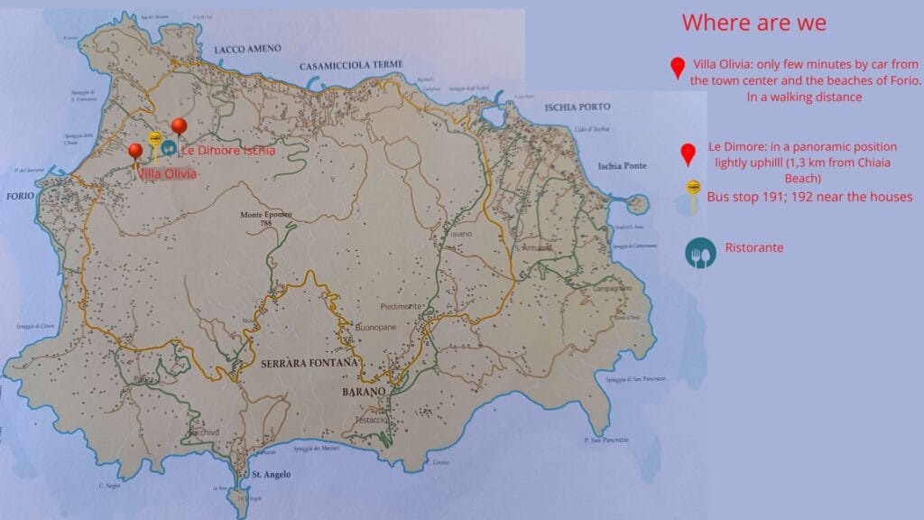 Position of Villa Olivia Residence and Le Dimore