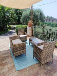 Outdoor lounge for tasting vine and watching beautiful sunset at Le Dimore apartment Collection ischia
